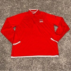 Colosseum Men’s Large Miami Ohio Redhawks Pullover 1/4 Zip Windbreaker Jacket